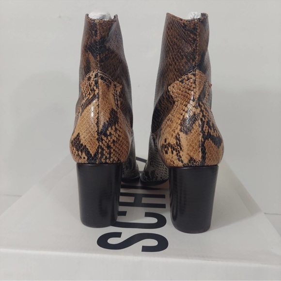 Schutz NEW Haven Leather Snakeskin Print Cowboy Boots - Picture 8 of 12